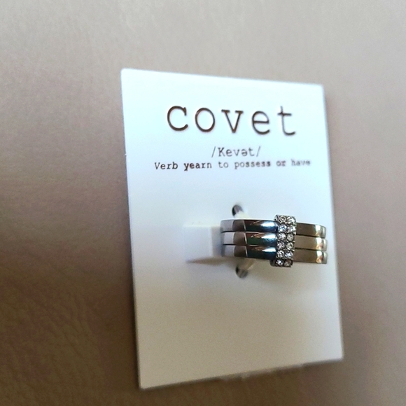 2 for $15, TK316 Two Tone Stainless Steel Ring with Top Grade Crystal, Nordstrom - Picture 1 of 4